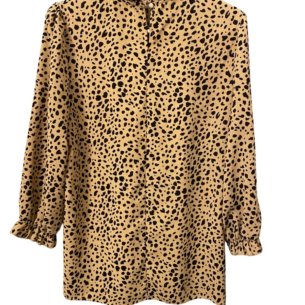 Angashion Leopard Print Ruffle Neck & Sleeves - Picture 6 of 6